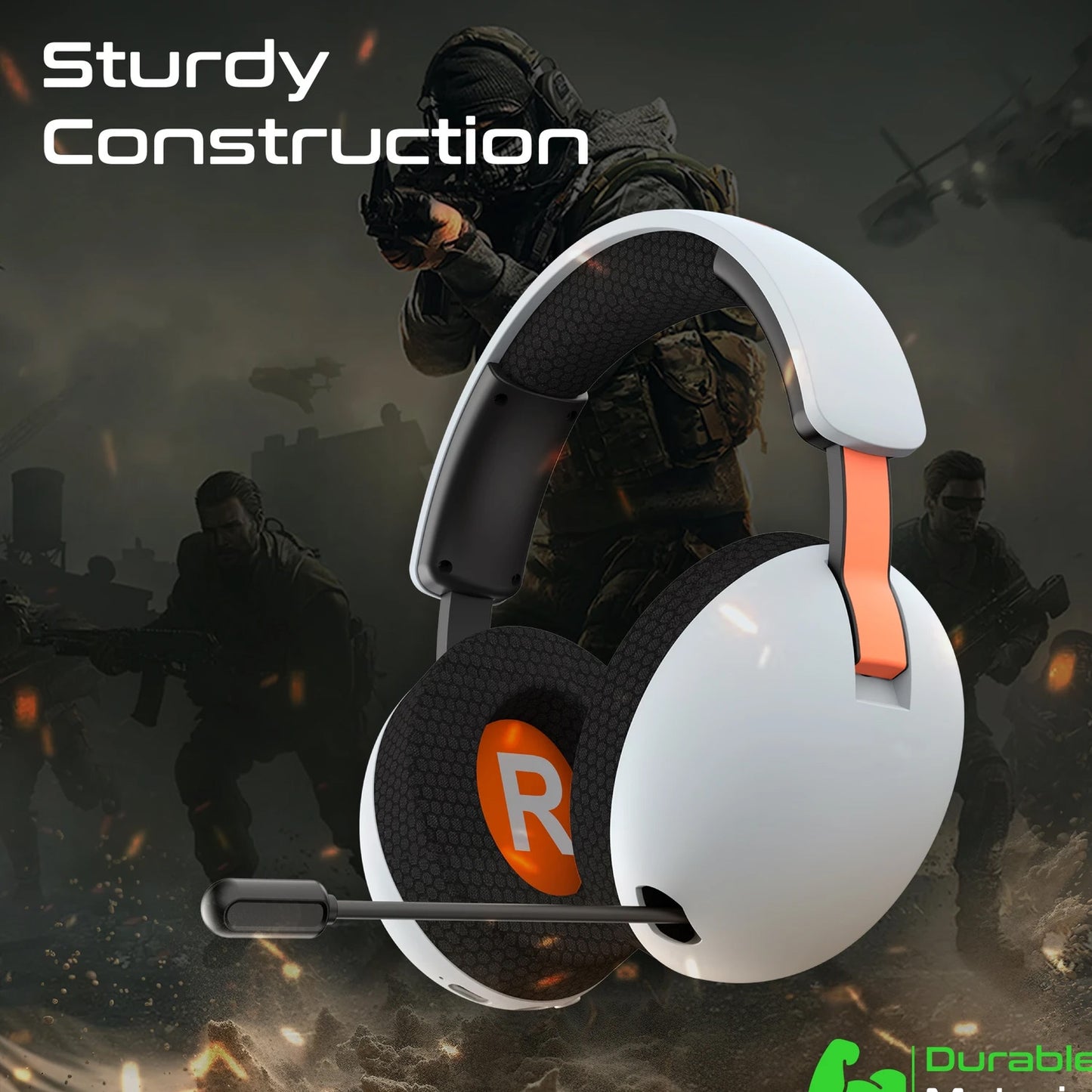 Vertux High-Fidelity Over-Ear Gaming Headset with Triple Mode Connectivity, Retractable