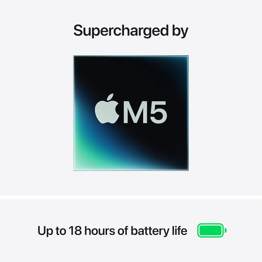 Apple 2026 MacBook Air 13-inch Laptop with M5 chip: AI and Apple Intelligence, 13.6-inch Liquid Retina Display, 16GB Unified Memory, 512GB SSD Storage, 12MP Center Stage Camera; ;English