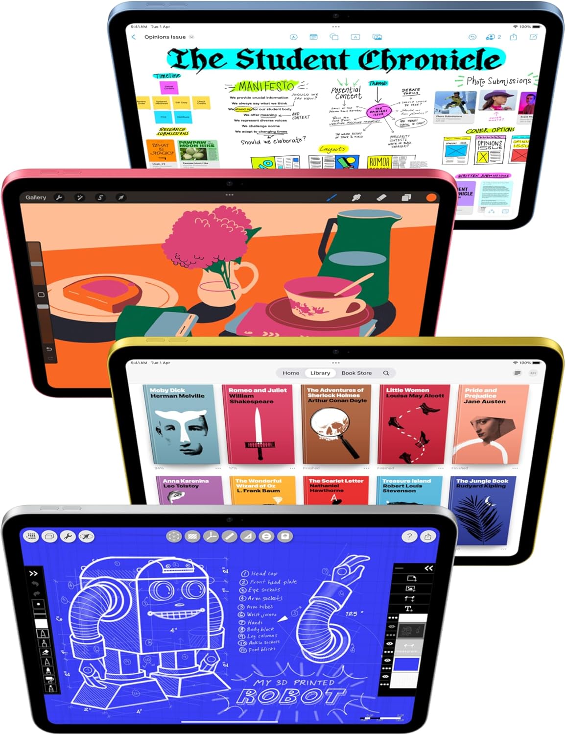 Apple iPad 11-inch: A16 chip, 11-inch Model, Liquid Retina Display, 128GB, Wi-Fi 6, 12MP Front/12MP Back Camera, Touch ID, All-Day Battery Life — Yellow Visit the Apple Store