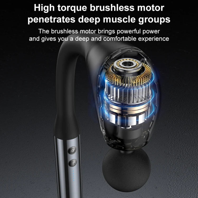 Yesido Handheld Curved Neck Massager Ultra-quiet Electric Massager with Large Capacity Battery