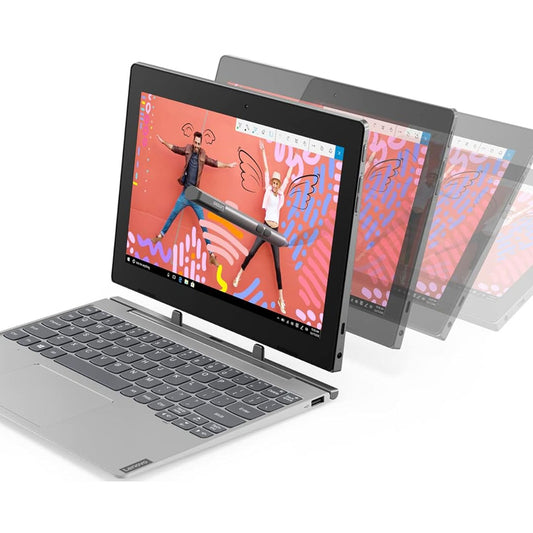 Lenovo IdeaPad D330 Intel Celeron N4020 10.1" (25cm) HD IPS Detachable 2-in-1 Laptop (4GB/128GB eMMC/Windows 10/1 Yr Warranty/Mineral Grey/1.1Kg), 82H0001YIN