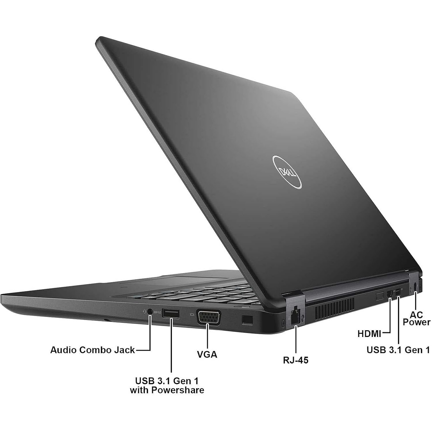 Dell Latitude 5490 / Intel 1.7 GHz Core i5-8350U Quad Core CPU / 16GB RAM / 512GB SSD / 14" FHD (1920 x 1080) Display/HDMI/USB-C/Webcam/Windows 10 Pro, Black