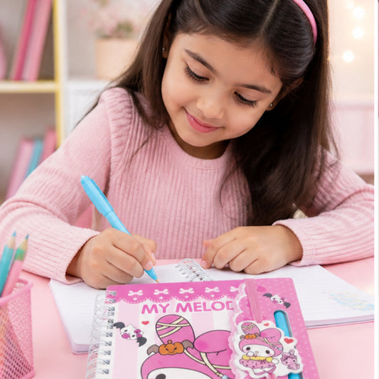 My Melody Cute Spiral Notebook Set with Pen – Kawaii Diary for Kids