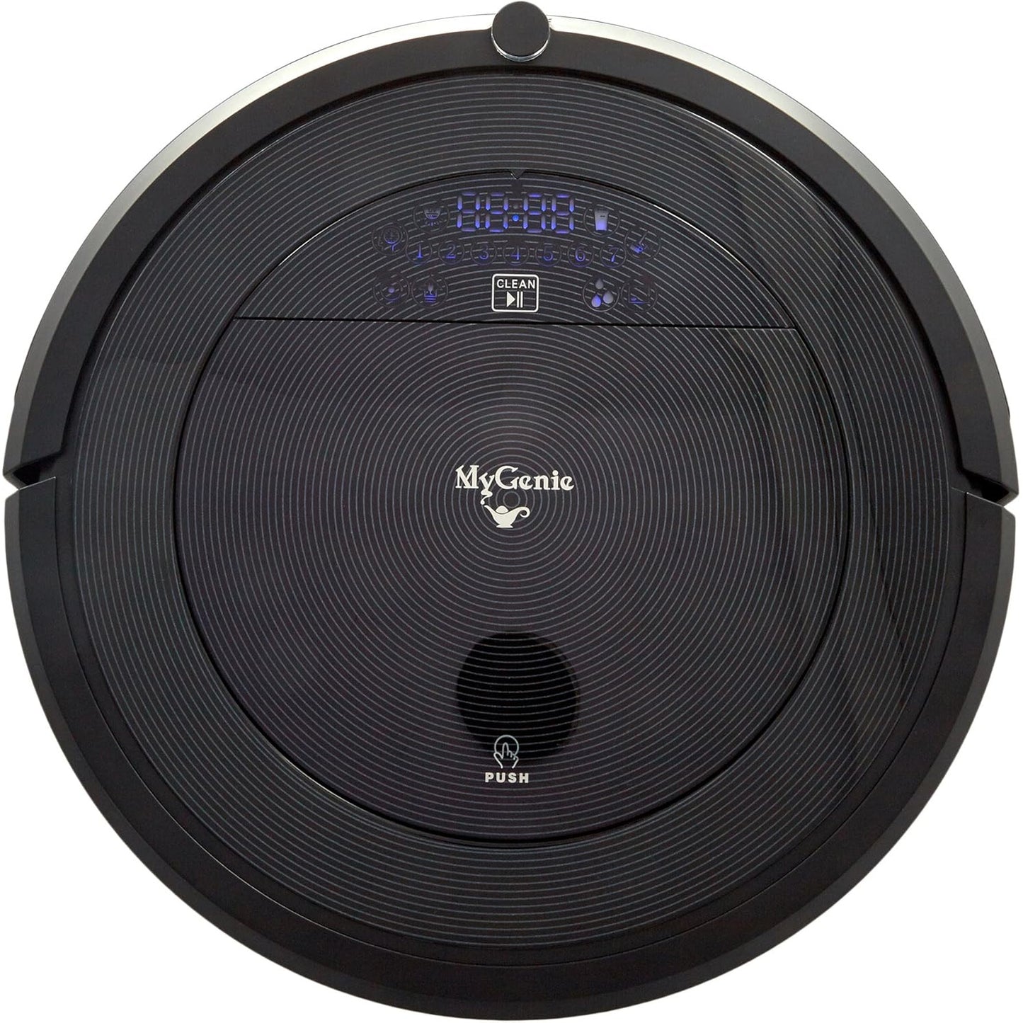 MyGenie Robot Vacuum Cleaner ZX1000 2-in-1 Vacuum and Mopping, Scheduled Cleaning, Anti Collision 3D Filter + HEPA Filters, 2200 mAh Lithium Battery, 0.9L Dustbin, 0.6L Water Tank, Side Brushes, Black
