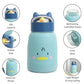 Cute Cartoon Glass Water Bottle with Animal Design Cap, Double Layer Inner Glass Outer Plastic