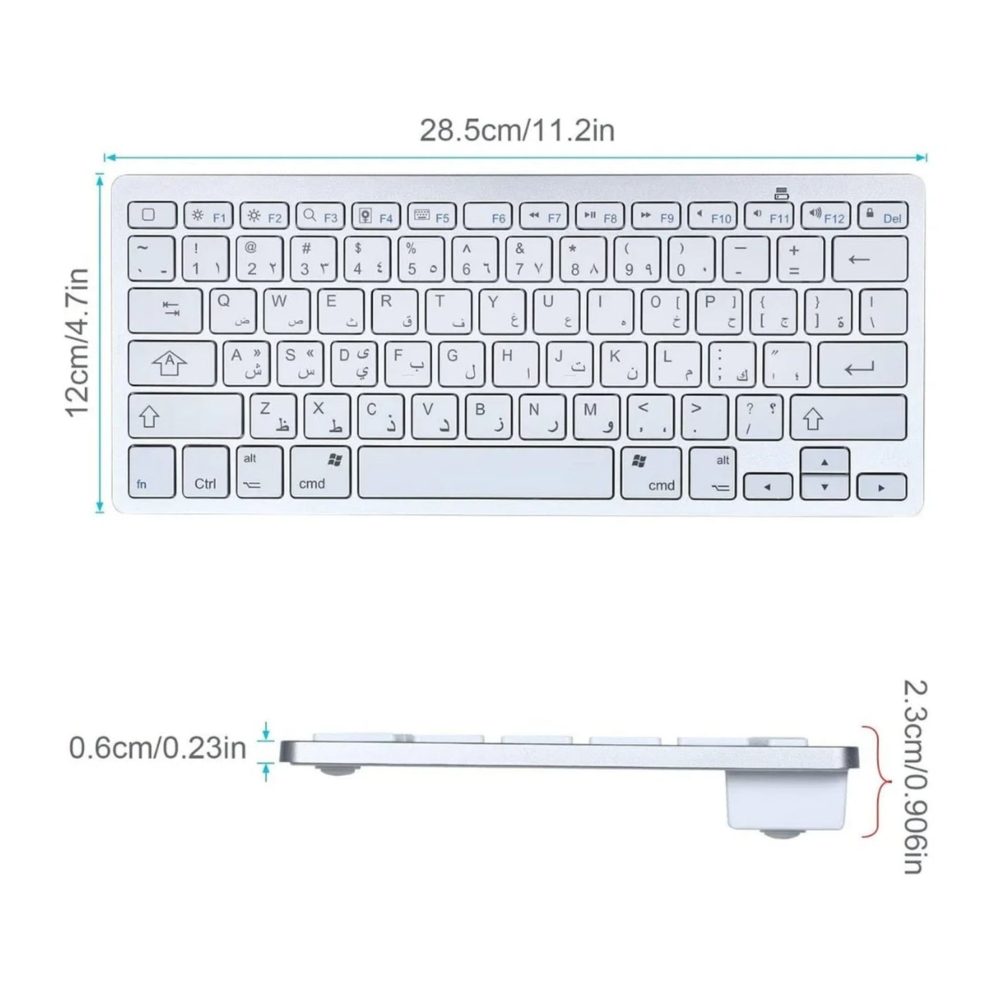 CHOETECH offers several wireless office keyboards Wireless office keyboard (compatible with multiple systems) with Arabic and English keys, CHOETECH BH-016 - White