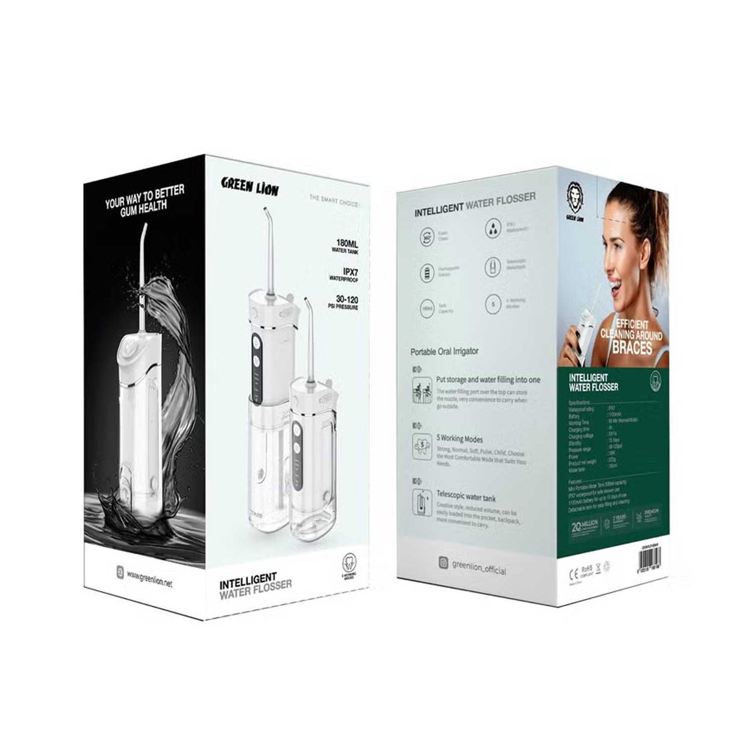 Green Lion Portable Oral Irrigator 180 ml - Black