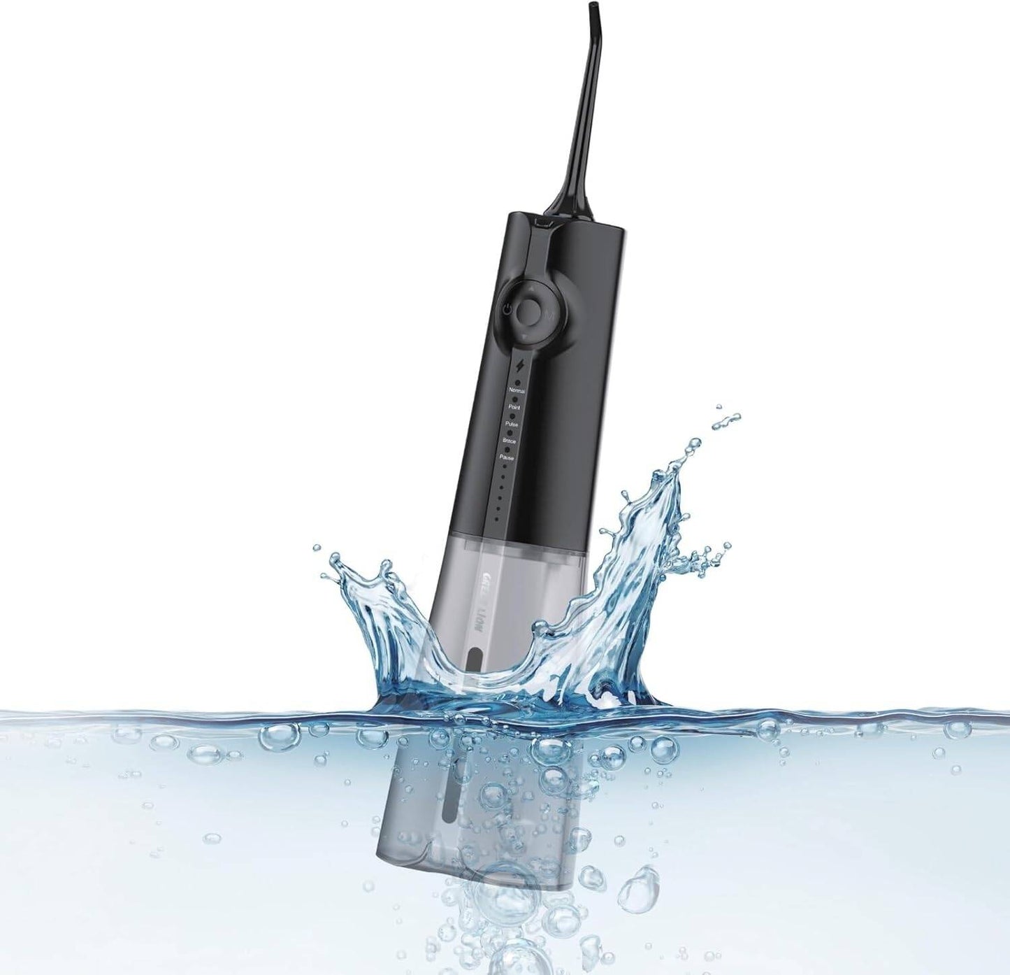 Green Lion Portable Oral Irrigator,Easy Clean,Rechargeable Battery,Detachable 300ML Tank Capacity,IPX7 Waterproof,5 Working Modes,6 Level Of Water Pressure,30-120 PSI,Safe Use While Showering