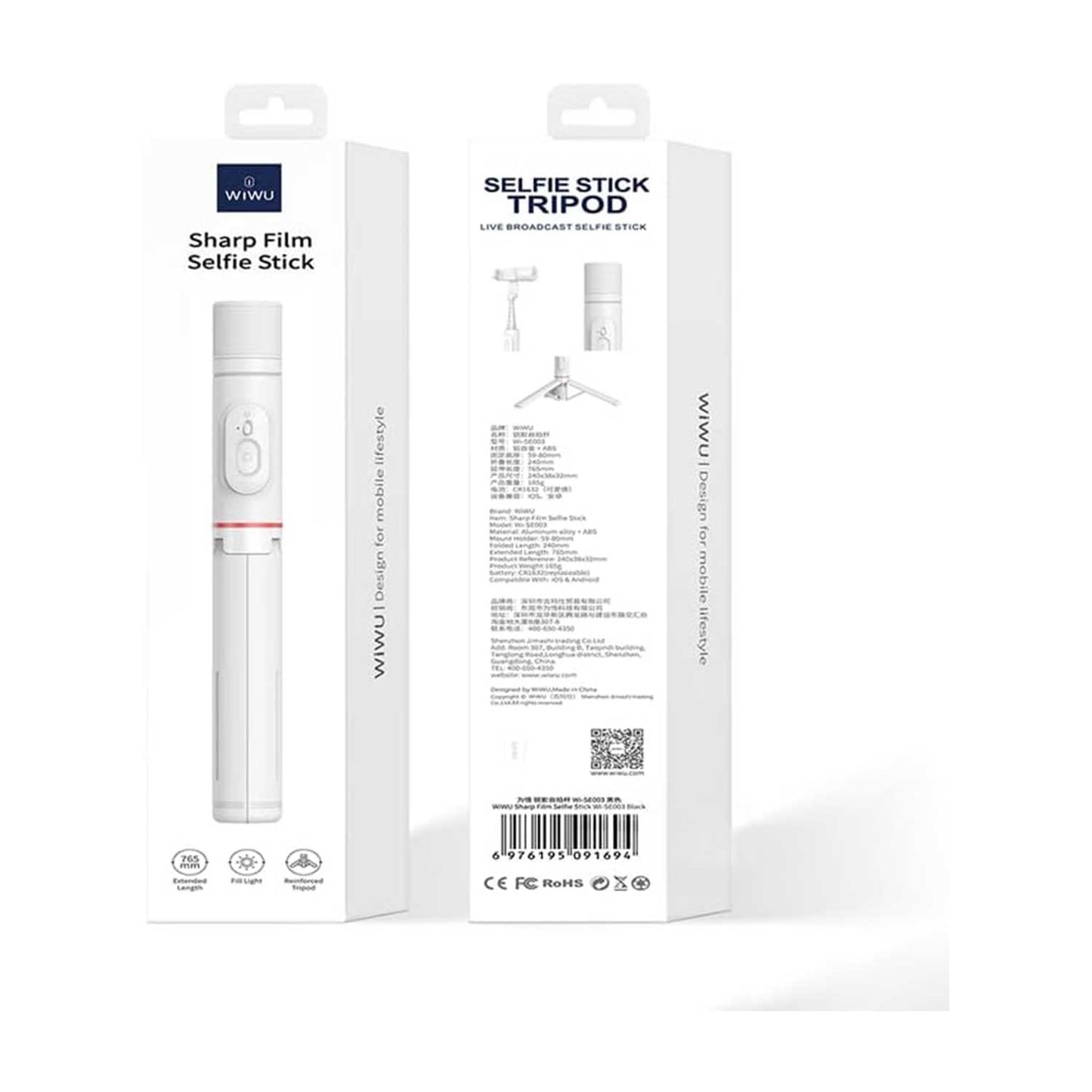 WIWU Wi-SE003 Sharp Film Selfie Stick - White