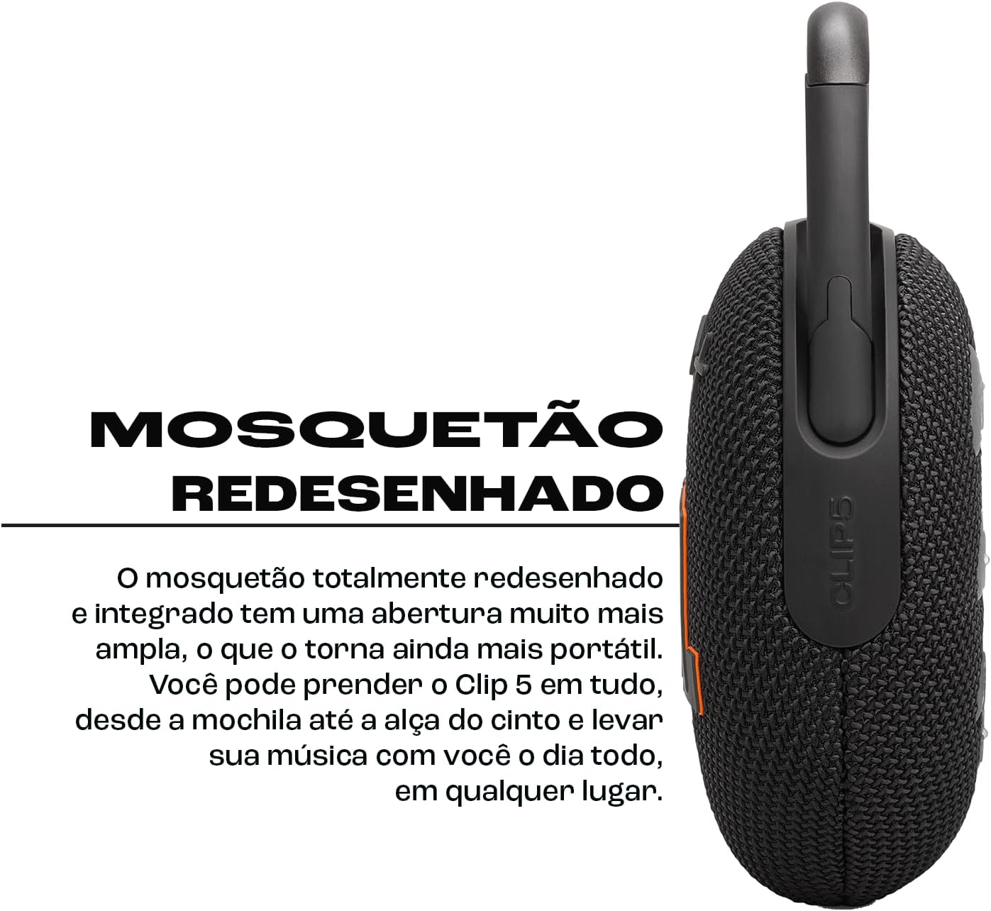 JBL Clip 5 Waterproof Bluetooth Speaker – Ultra-Portable, 12H Playtime, AURACAST (Multi-Speaker Connectivity), JBLCLIP5BLK, Black