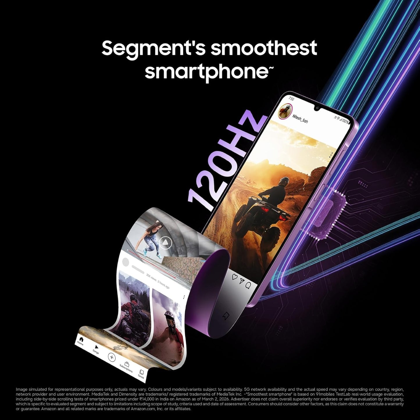 Samsung Galaxy M17e 5G Mobile (Blitz Blue, 6GB RAM, 128GB Storage) | Smoothest 120 Hz Refresh Rate| Monster 6000