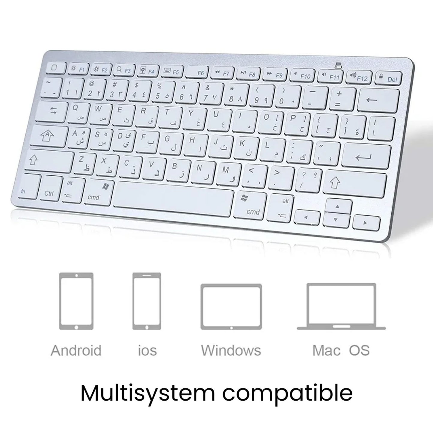 CHOETECH offers several wireless office keyboards Wireless office keyboard (compatible with multiple systems) with Arabic and English keys, CHOETECH BH-016 - White