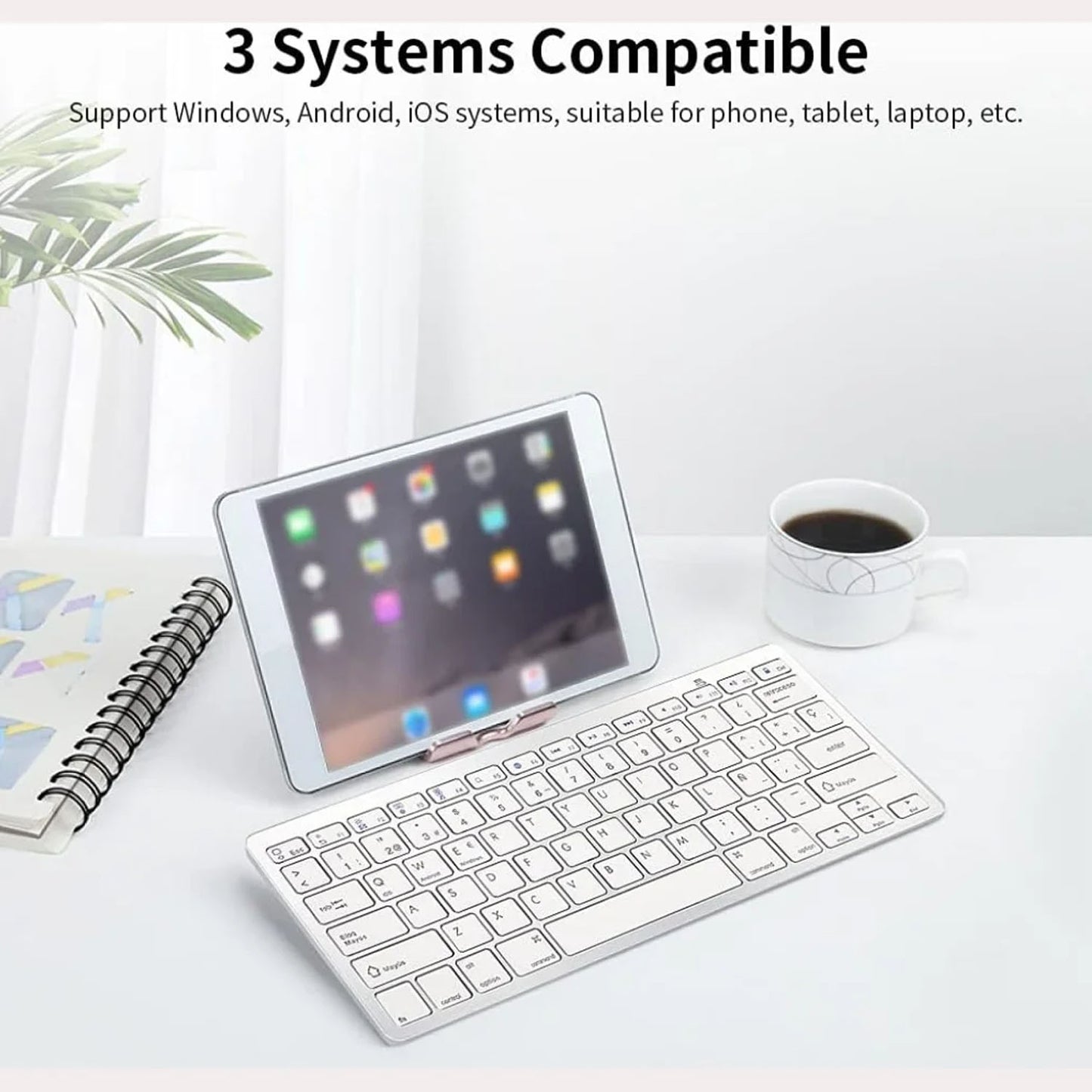 CHOETECH offers several wireless office keyboards Wireless office keyboard (compatible with multiple systems) with Arabic and English keys, CHOETECH BH-016 - White