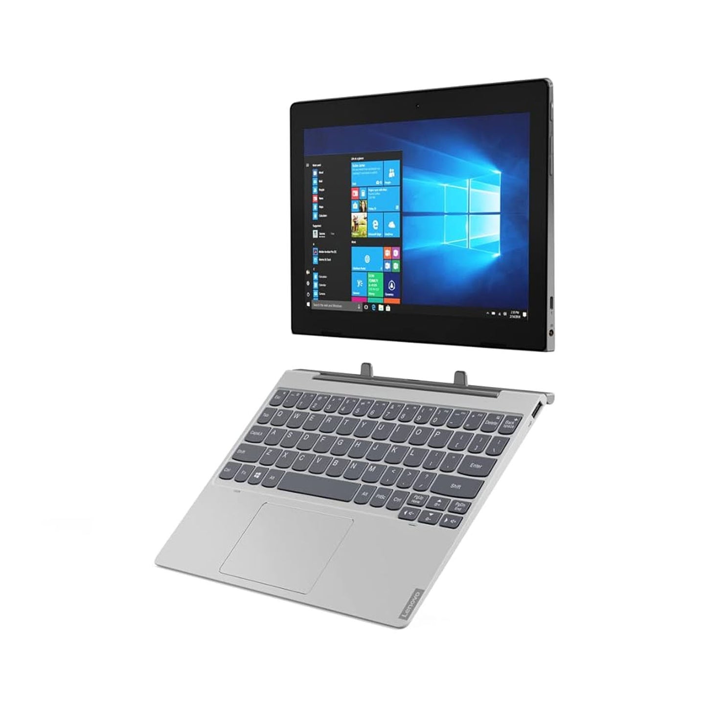 Lenovo IdeaPad D330 Intel Celeron N4020 10.1" (25cm) HD IPS Detachable 2-in-1 Laptop (4GB/128GB eMMC/Windows 10/1 Yr Warranty/Mineral Grey/1.1Kg), 82H0001YIN
