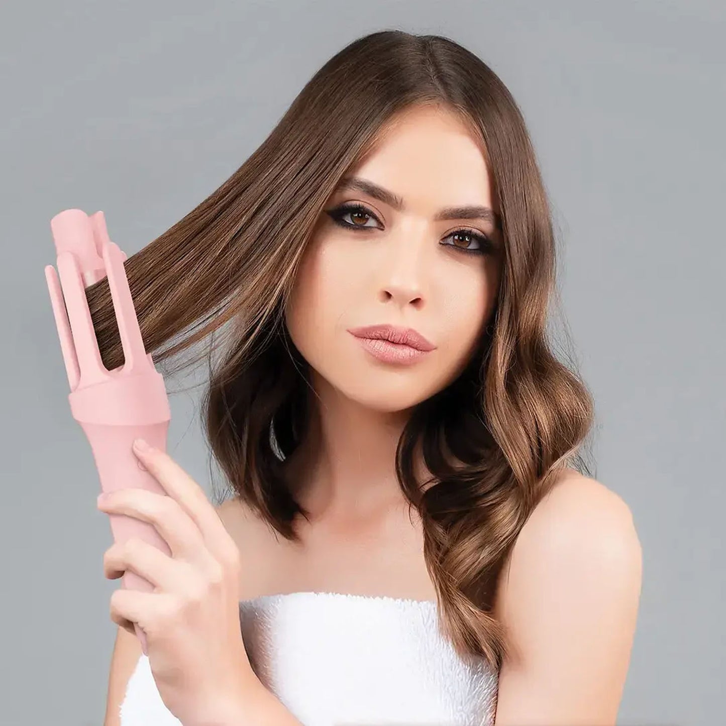 Porodo Lifestyle Ceramic Curling Iron with Adjustable Temperature Control, Type-C Charging Interface, 3 Hours Recharge Time, 30 Minutes Working Time, 2600mAh Battery Capacity, Quick Heat-Up Technology, Digital Temperature Display - Pink