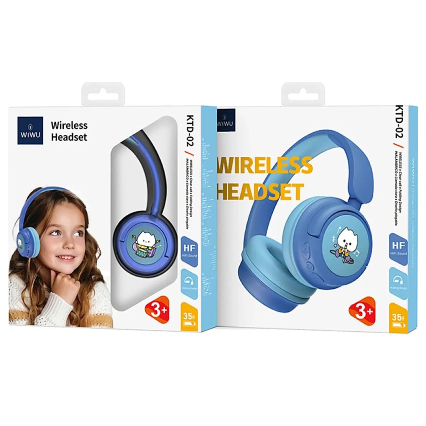 Wiwu KTD-02 Wireless Over Ear Headset Blue