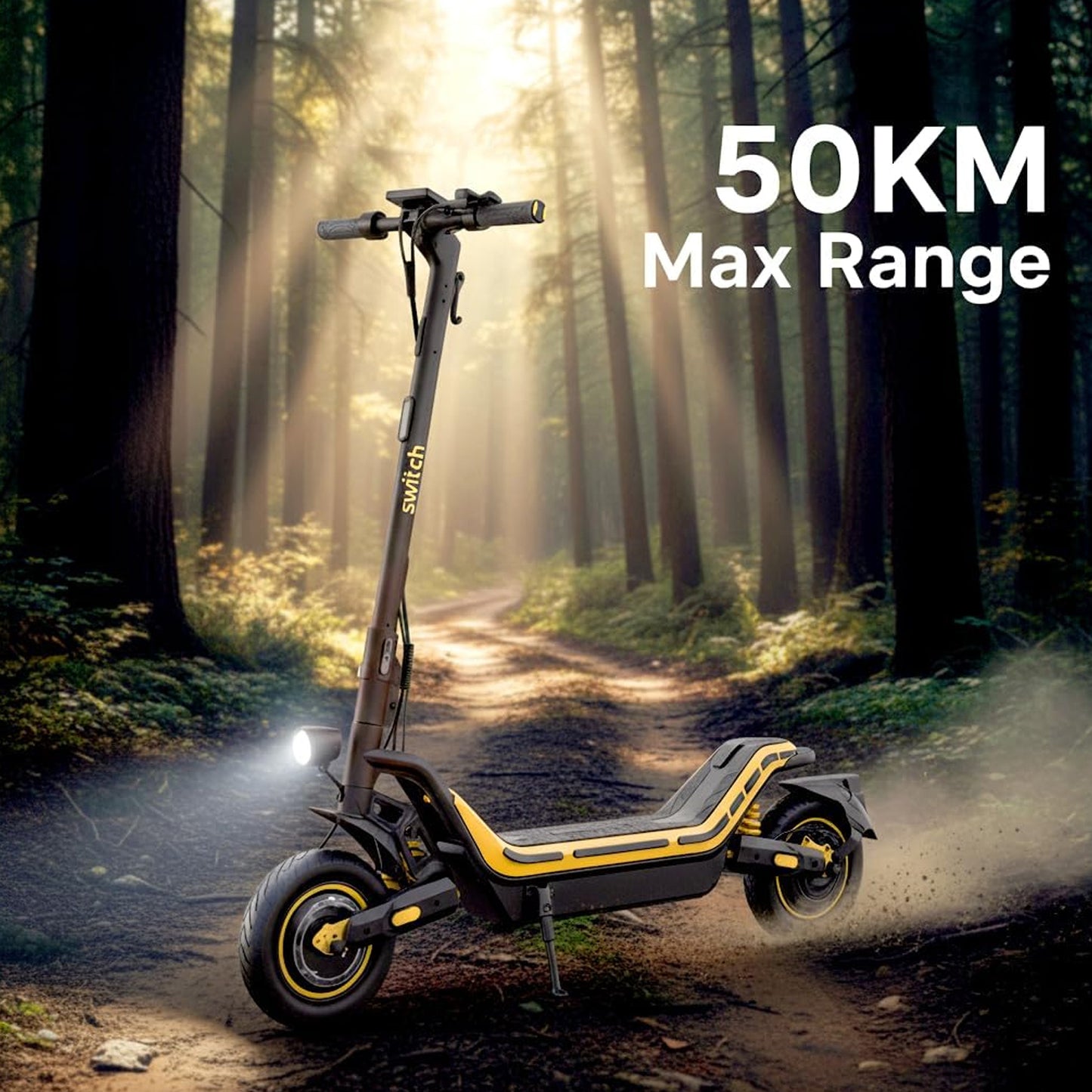 SWITCH Electric Scooter ES-C250 for Adult with 350W Motor, Long Range Battery E-scooter, LED Display
