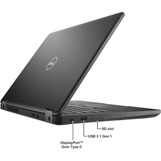 Dell Latitude 5490 / Intel 1.7 GHz Core i5-8350U Quad Core CPU / 16GB RAM / 512GB SSD / 14" FHD (1920 x 1080) Display/HDMI/USB-C/Webcam/Windows 10 Pro, Black