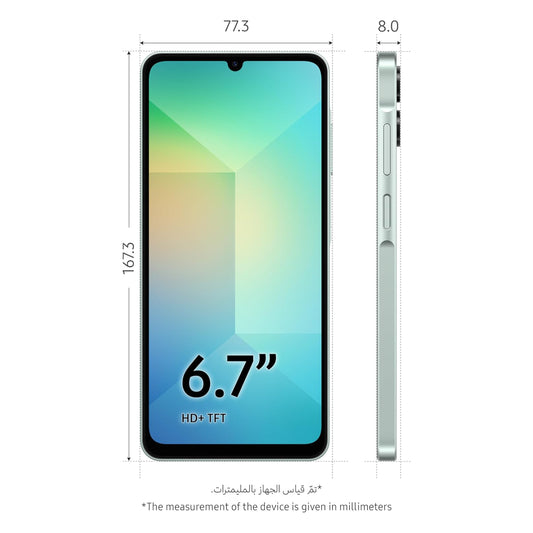 Samsung Galaxy A06 5G, Android Smartphone, Dual SIM Mobile Phone, 6GB RAM, 128GB Storage, Light Green